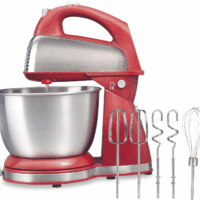 Classic Stand and Hand Mixer, 4 Quarts, 6 Speeds with Quickburst, Bowl Rest, 290 Watts Peak Power, Red (64654)