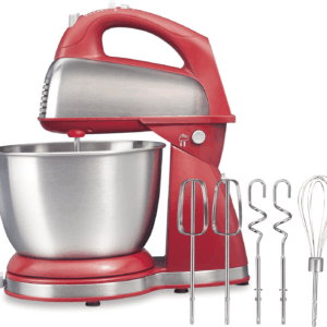 Classic Stand and Hand Mixer, 4 Quarts, 6 Speeds with Quickburst, Bowl Rest, 290 Watts Peak Power, Red (64654)