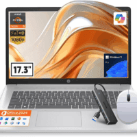 2025 17 Inch Laptop Business, 17.3" IPS FHD Display, AMD Ryzen 5 (Beats I7-1165G7), Ms Office 2024, Win 11 Pro, AI Copilot, W/Accessory, Numeric Keypad, Wifi 6 (64GB RAM +2TB SSD)