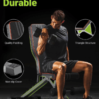 Adjustable Weight Bench for Full Body Workout; Foldable Bench Press Bench of Home Gym Strength Training; Incline Decline Flat Utility Workout Bench with Quick Folding& Fast Adjustment (Black) - Image 4