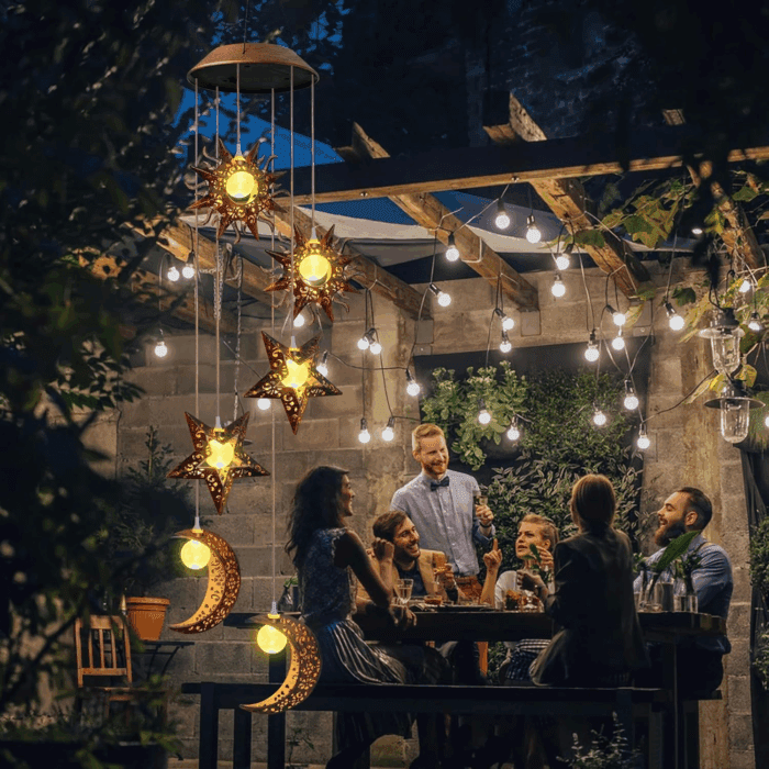 Solar Wind Chimes for Outdoor Lights Sun Moon Star Mom Wife Hanging Decor Outdoor Sympathy Wind Chimes for Garden Patio Balcony Birthday Womens Gifts - Image 5