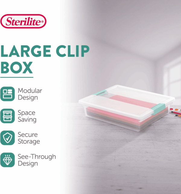 6-Pack Clip Box, Clear Storage for Crafts, Supplies and Office Items, Large - Image 2