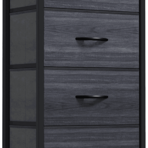 4 Drawers Dresser, Dresser for Bedroom, Fabric Storage Tower, Chest of Drawers, Organizer Unit for Closets, Living Room, Sturdy Steel Frame, Wooden Top, Easy Pull Fabric Bins
