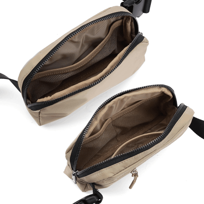Mini Fanny Pack Khaki Belt Bag for Women and Men, Fashionable Waterproof Waist Pack with Adjustable Strap for Traveling, Hiking, Jogging, Cycling - Image 3