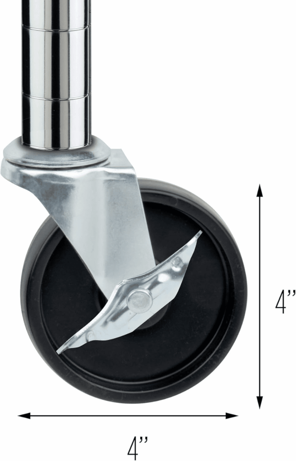 5-Tier White Shelving Unit (SHF-01055) + 4" Caster Wheels for Shelving Units (Set of 4) - Image 2