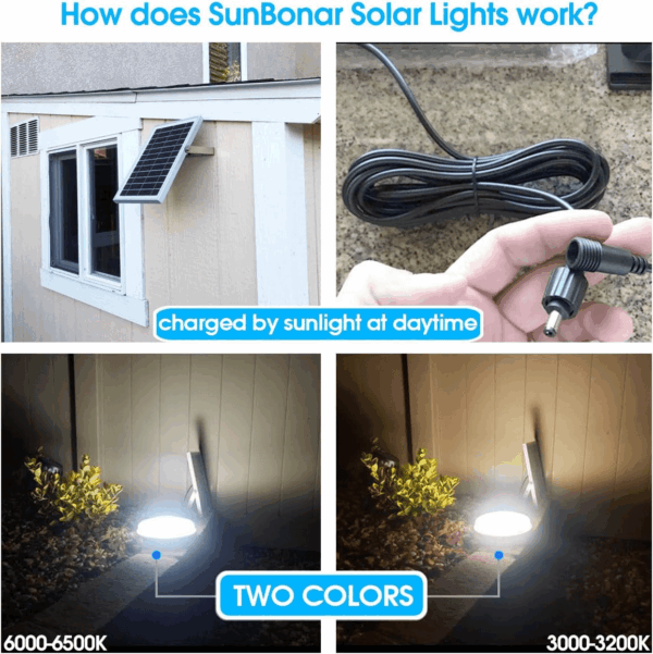 Solar Lights Indoor Home, Daytime Dimmable Ceiling Light with Remote, Cool White/Warm White 1000Lumen Outdoor Solar Shed Light with On/Off Switch for Barn, Porch, Patio, Carpot, Chicken Coop - Image 8