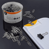 350 Pack Paper Clips and Binder Clips Set by  - Binders & Paperclips Assorted Sizes in Container with Compartments, Silver Paper Clips & Black Binder Clips for Home, School, Office Supplies - Image 3