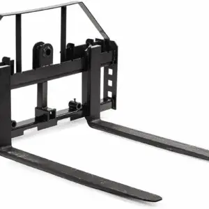 Standard Series Pallet Fork Frame, 48" Pallet Fork Blades, Quick Tach Connection for Skid Steers, Tractors, Rated 4,000 LB, Conus 2 Hay Spear Sleeves Included, 2" Receiver Hitch