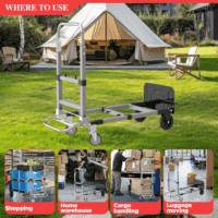 Convertible Hand Truck Dolly Cart, Folding Hand Cart with Wheels Collapsible Hand Truck, Aluminum Dolly Cart for Moving Luggages, Boxes, Large Cartons, 500 Lbs Load Capacity - Image 6