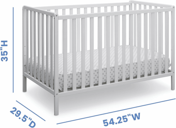 Heartland 4-In-1 Convertible Crib - Greenguard Gold Certified, Bianca White - Image 5
