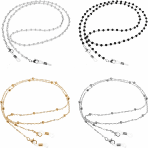 4 Pcs Women'S Eyeglass Chains Metal Bead Glasses Strap with Glasses Chain Glasses Rope Lanyard Women'S Gifts