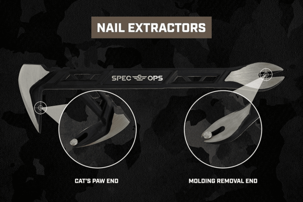 Tools 10" Nail Puller Cats Paw Pry Bar, High-Carbon Steel, 3% Donated to Veterans, - Image 5