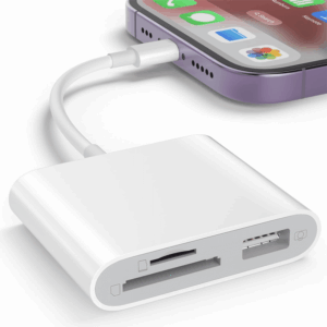 SD Card Reader for Iphone, Memory Card Reader with USB Camera Adapter Plug and Play Trail Game Camera Viewer Supports SD and TF Card Microsd Card Adapter for Ipad No App Required