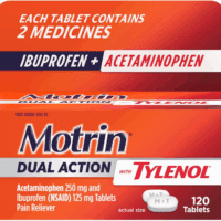 Dual Action with Tylenol, Ibuprofen & Acetaminophen Fast-Acting Dual Action Pain Reliever for Minor Aches & Pains, Ibuprofen (NSAID) 125 Mg & Acetaminophen 250 Mg, 120 Ct