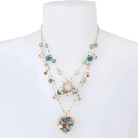 Womens Butterfly Charms Layered Necklace - Image 2