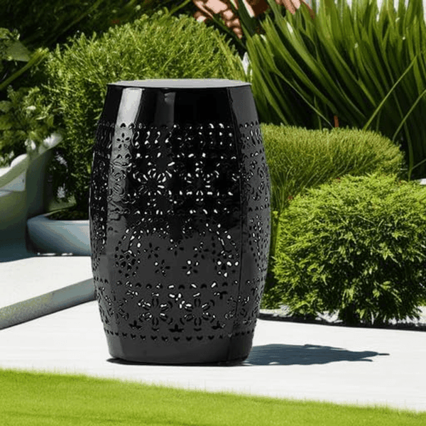 Ruby Outdoor 12" Iron Side Table, Black - Image 5