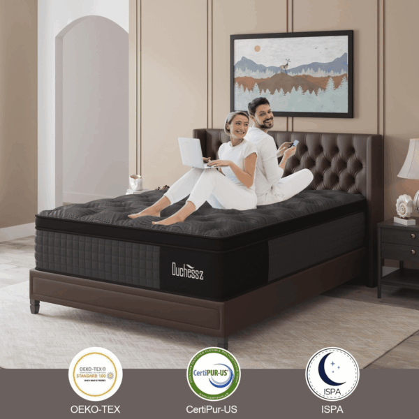 Full Mattress, 10 Inch Hybrid Mattresses Black with Gel Memory Foam and Individually Pocket Innerspring Medium Firm for Motion Isolation, Edge Support, 100 Night Trial - Image 8