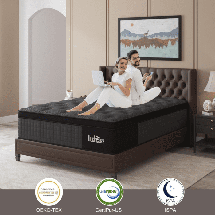 Full Mattress, 10 Inch Hybrid Mattresses Black with Gel Memory Foam and Individually Pocket Innerspring Medium Firm for Motion Isolation, Edge Support, 100 Night Trial - Image 8