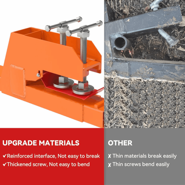 2025 New Upgraded Clamp on Pallet Forks with Twin round Pad Screw, Orange 60" Total Length 4000LBS Tractor Bucket Forks, Non-Slip Design Quick Attach Pallet Forks Attachment for Tractor Bucket - Image 3