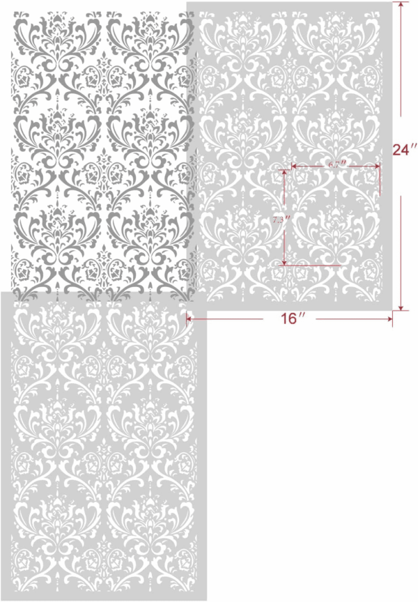 Damask Wall Stencil for Painting 16X24Inch Wall Stencil DIY Home Decor Stencils Paint Stencil for Walls Furniture Floors Fabric Crafts - Image 6