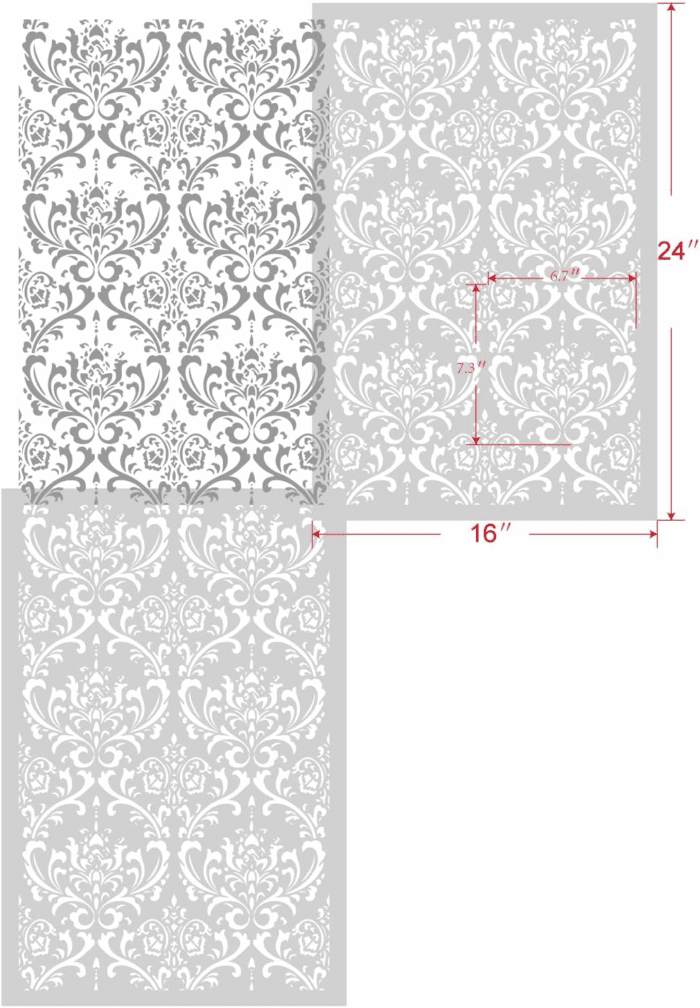 Damask Wall Stencil for Painting 16X24Inch Wall Stencil DIY Home Decor Stencils Paint Stencil for Walls Furniture Floors Fabric Crafts - Image 6