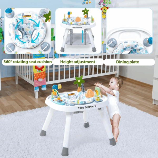 ® Baby Activity Center | 3-Stage 4Modes Activity Center & Play Table | Montessori-Inspired Design | Exersaucer, Jumper & Bouncer for Baby Ages 6M+ (White) - Image 2