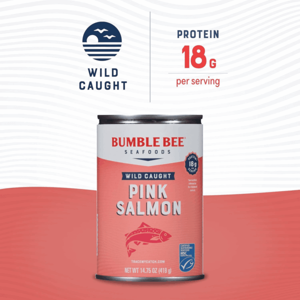 Canned Pink Salmon, 14.75 Oz Can - Premium Wild Caught Salmon with Skin & Bones - 18G Protein per Serving - MSC Certified Sustainable Seafood, Non-Gmo, Gluten Free, Kosher - Image 2