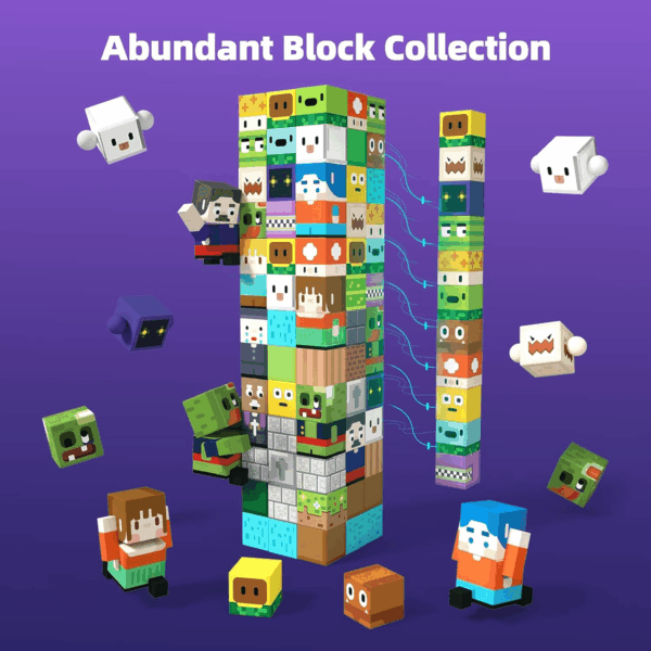 100PCS Magnetic Blocks Game-Based Kid Building Toys for Boys Girls 3+, Build Magwonder World with Zomblock Magnets Cubes, Upgraded STEM Game Sensory Gift for Easter Birthday - Image 4
