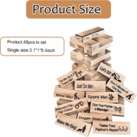 48Pcs Wooden Tumble Tower - Party Night Blocks, Stacking Block Game for Family Game Night - Image 2