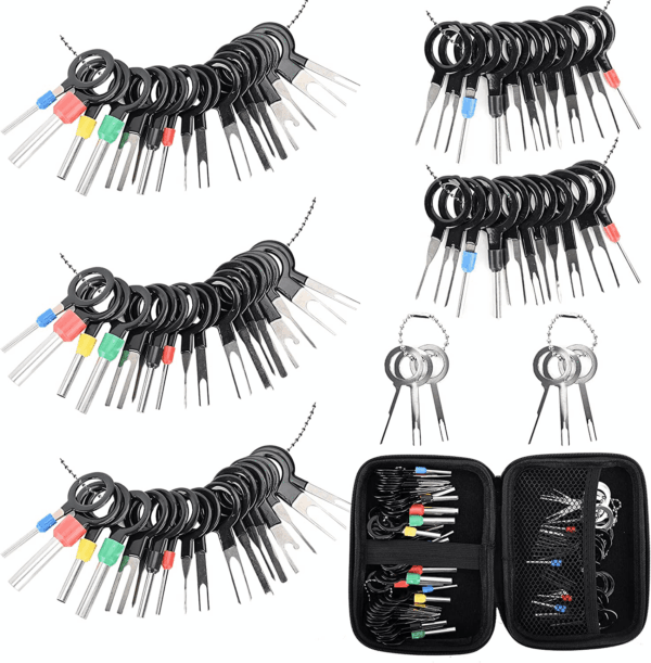 Terminal Pin Removal Tool Kit 82 Pcs Depinning Electrical Connector Pin Extractor Tool Set Wire Terminal Release for Automotive Car Household Devices
