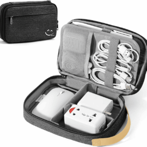 Travelkin Cord Organizer Travel, Electronic Organizer Travel Case, Cable Organizer Bag for Cords,Chargers Phone, Sd Card,Usbs (Black)