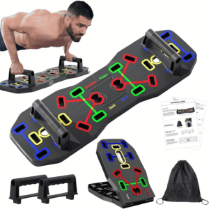 Push up Board, Foldable 10 in 1 Push up Bar with Resistance Bands,Portable Multi-Function Push up Handles for Floor,Professional Push up Strength Training Equipment