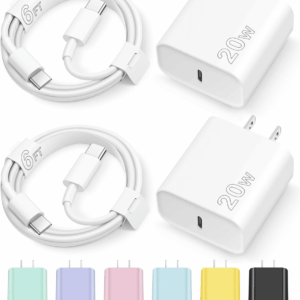 Iphone 16 15 Charger Fast Charging Type C Chargers USB C Charger Block Iphone 16 Chargers with 2 Pack 6FT Cable for Iphone 16/16 Plus/16 Pro/16 Pro Max/Iphone 15/15 Pro Max/Ipad Pro/Airpods