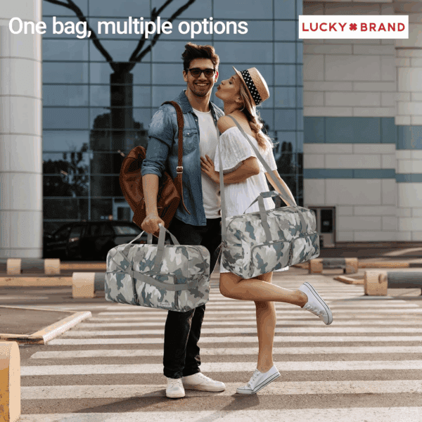 Lucky Travel Duffel Bags 65L, Gym Bag, Travel Bag & Large Duffle Bag for Men, Foldable Overnight Weekender Bags for Women & Men with Adjustable Shoulder Strap, Camo - Image 3