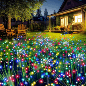 Garden Outdoor Decor Lights 120LED 6Pack, Solar Garden Lights for Yard outside Fairy Decorative,Solar Powered for Yard Pathway Flowerbed Planter Balcony Patio Decor（Multicolor）
