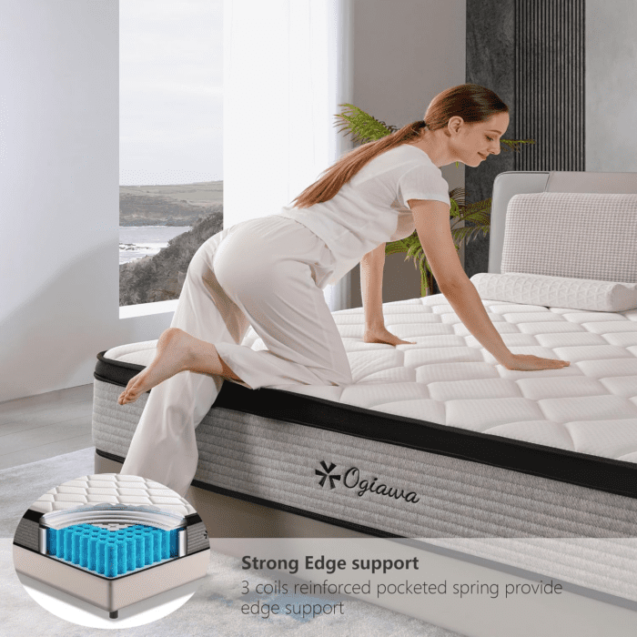 Queen Mattress, 10 Inch Queen Hybrid Mattresses in a Box with Memory Foam, Medium Firm Individual Pocket Spring for Edge Support, Fiberglass Free, Breathable, Certipur-Us - Image 5