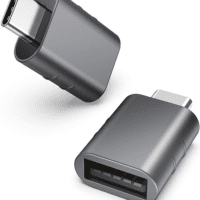 USB C to USB Adapter Pack of 2 USB C Male to USB 3.0 Female Adapter Compatible with Macbook Pro Air 2024, Microsoft Surface, Ipad,Samsung Notebook, Dell XPS and More Type C Devices,Space Grey