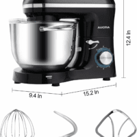 Stand Mixer,6.5-Qt 660W 6-Speed Tilt-Head Food Mixer, Kitchen Electric Mixer with Dough Hook, Wire Whip & Beater (6.5QT, Black) - Image 4