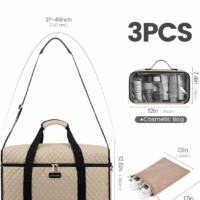 Travel Duffle Bag, Weekender Bags for Women, Carry on Duffel Bags for Airplanes, Overnight Bag with Toiletry Bag, Hospital Bag for Labor and Delivery, Yoga Gym Bag with Wet Pocket, 3Pcs Set - Image 7