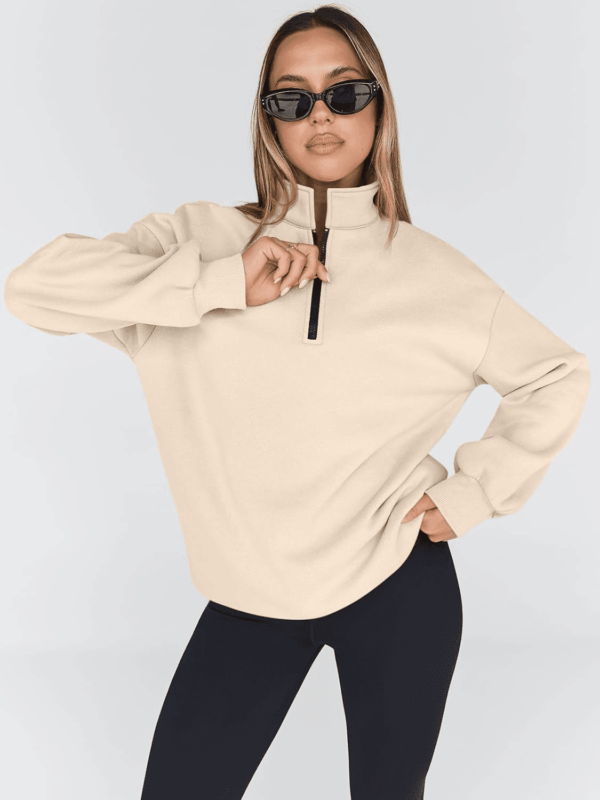 Womens Oversized Sweatshirts Fall Fashion Hoodies Half Zip Pullover Long Sleeve Shirts Clothes Outfits - Image 2