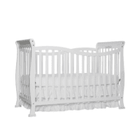 Violet 7-In-1 Convertible Life Style Crib in White, Greenguard Gold Certified, 4 Mattress Height Settings, Made of Sustainable New Zealand Pinewood