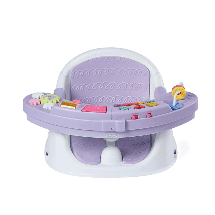 Music & Lights 3-In-1 Discovery Seat and Booster with Piano - Convertible Infant Activity, Feeding Seat and Table Booster, Lavender and Teal - Image 2