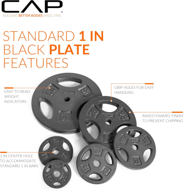 Standard 1-Inch Grip Weight Plates - Image 4