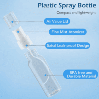 Spray Bottles, 2Oz/50Ml Clear Empty Fine Mist Plastic Mini Travel Bottle Set, Small Refillable Liquid Containers with 2Pcs Funnels and 24Pcs Labels (6 Pack) - Image 4