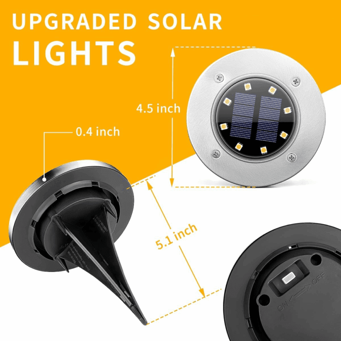 Solar Lights Outdoor Waterproof, 12 Pack Solar Ground Lights, Solar Garden Lights Landscape Lighting for Pathway Driveway Patio Backyard Walkway (Warm White) - Image 6