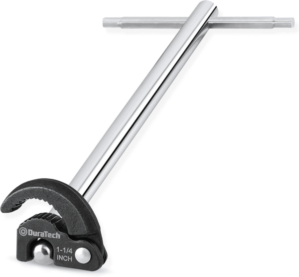 11" Basin Wrench, Sink Wrench, Adjustable Tap Nut Spanner Basin Spanner, Capacity of 3/8" to 1-1/4" for Fixing Back and Union Nuts under Sink