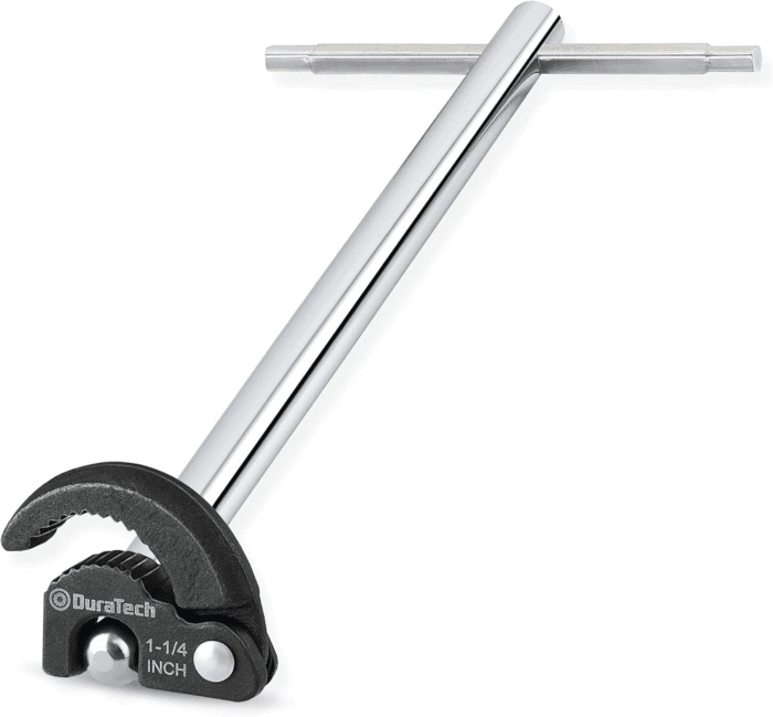 11" Basin Wrench, Sink Wrench, Adjustable Tap Nut Spanner Basin Spanner, Capacity of 3/8" to 1-1/4" for Fixing Back and Union Nuts under Sink
