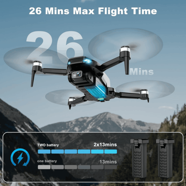 Drone with Camera, 2K HD FPV Drone with Brushless Motor, Altitude Hold, Gesture Selfie, One Key Take Off/Landing, 3D Flips, Waypoint Fly, 2 Batteries, Foldable Mini Drones for Kids and Beginners - Image 8