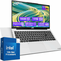 15.6-Fhd-Laptop Student-Laptop, 16GB RAM 1TB SSD, Intel Pentium Quad-Core N100 Processor (Up to 3.4Ghz) Backlit Keyboard Fingerprint Wifi 6 BT5.2 Business-Laptop, 2 Years Warranty Windows 11 Laptop