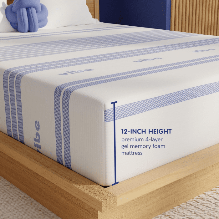 Gel Memory Foam Mattress, 12-Inch Certipur-Us Certified Bed-In-A-Box, Queen, White - Image 6